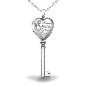 Sterling Silver Key To My Heart Photo Locket