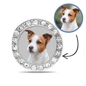 Additional Photo Engraved CZ Round Charm