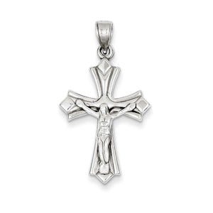 14k White Gold Reversible Crucifix /Cross Pendant