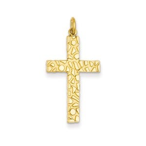 14k Nugget Style Cross Pendant