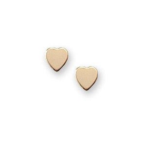 14K Yellow Gold Children's "Plain Heart" Earrings