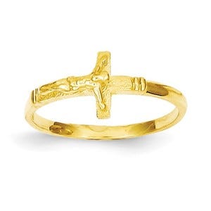 14k Yellow Gold Children's Crucifix Ring