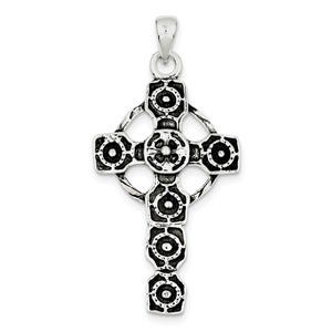 Sterling Silver Antiqued Celtic Cross Pendant