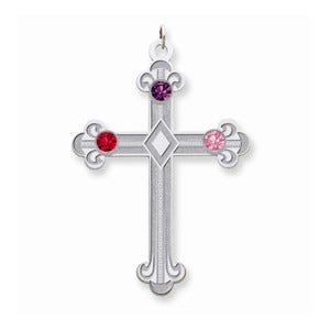 Sterling Silver Crystal Family Cross Pendant