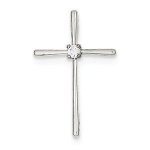 Sterling Silver CZ Cross Pendant