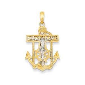 14k Two-tone Mariner\'s Crucifix Pendant