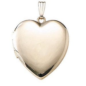 Solid 14k Yellow Gold Heart Photo Locket