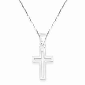 Sterling Silver Rhodium Plated Cross Pendant