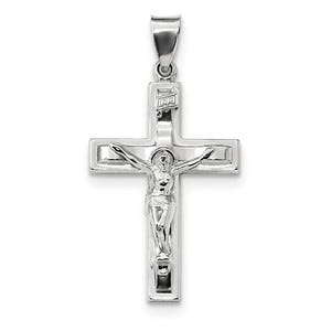 Sterling Silver Rhodium-plated Polished INRI Latin Crucifix Pendant