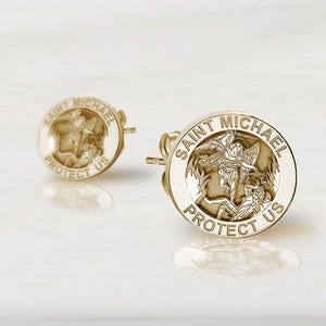 Pair of Saint Michael Earrings "Protect Us"