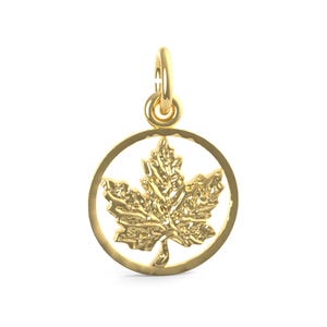 Ringed Maple Leaf Charm