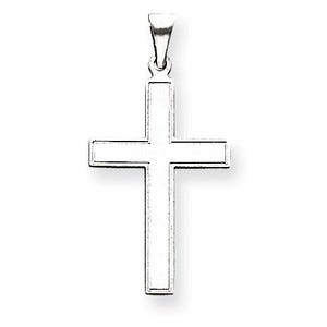 14k White Gold Florentine Cross Pendant