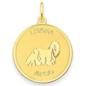 Lhasa Apso Disc Charm or Pendant