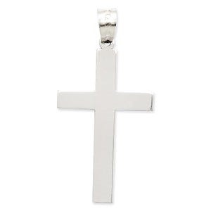 14k White Gold Polished Cross Pendant