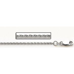 14K White Gold 1.5mm Parrisan Wheat Chain