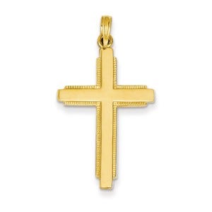 14K Solid Cross Pendant