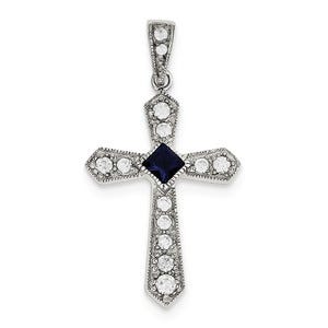 Sterling Silver CZ Passion Cross Pendant