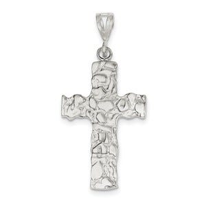 Sterling Silver Nugget Cross Pendant