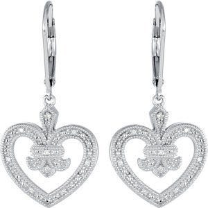 Diamond Heart Design Earrings