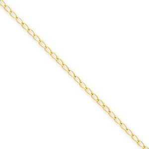 14k Polished Fancy Link Anklet
