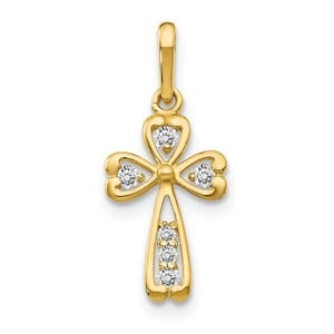 14k CZ Children\'s Cross Pendant