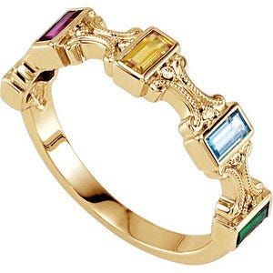 Mother's Ring with Five Birthstones