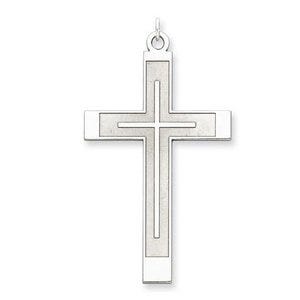 Sterling Silver Laser Designed Cross Pendant