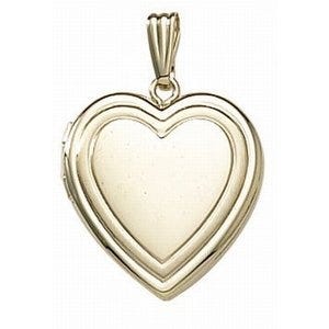 14K Gold Filled Heart Photo Locket - 3/4 inch x 3/4 inch