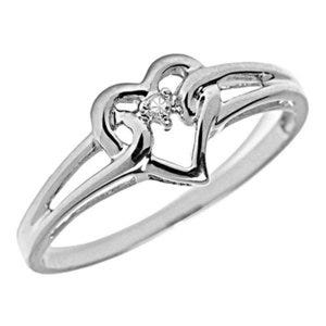 14K Gold Diamond Heart Promise Ring
