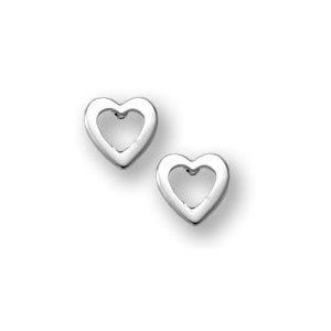 Sterling Silver Children's "Open Heart" Post Earrings