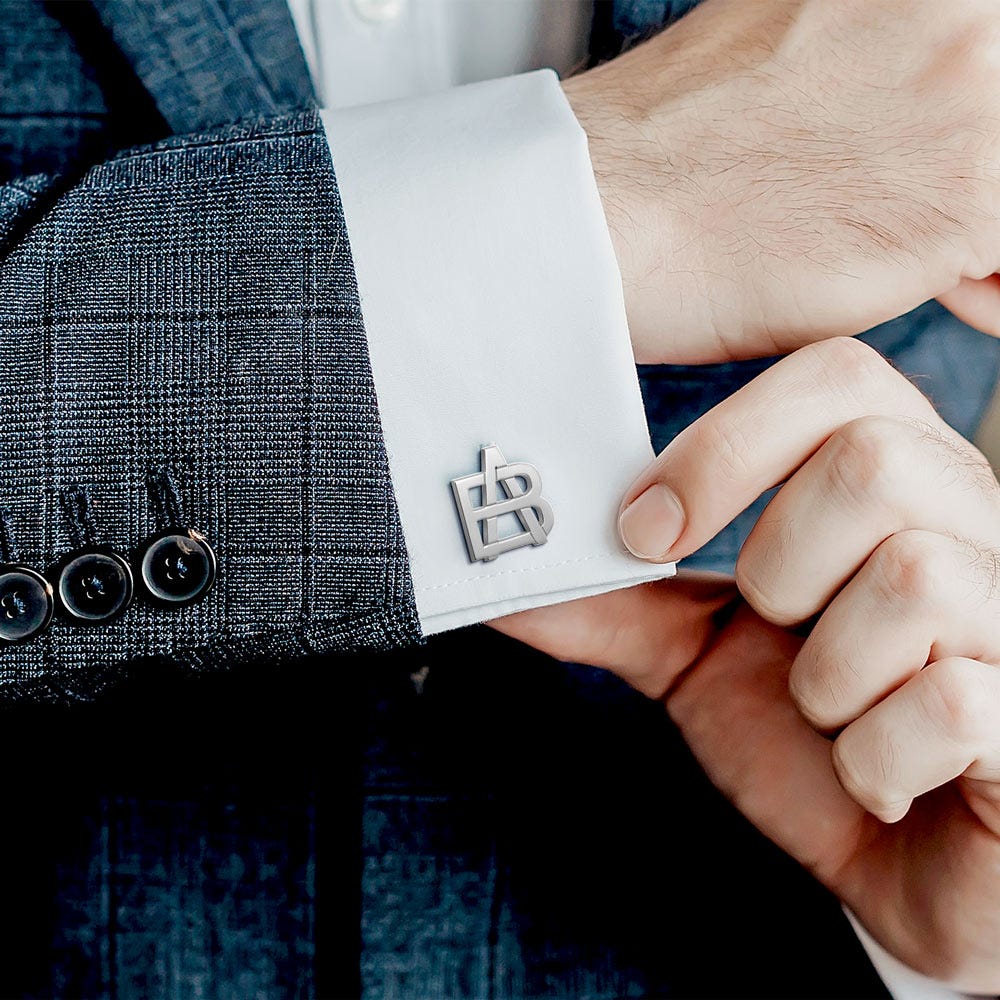 Exclusive Monogram Overlapping Initial Cufflinks