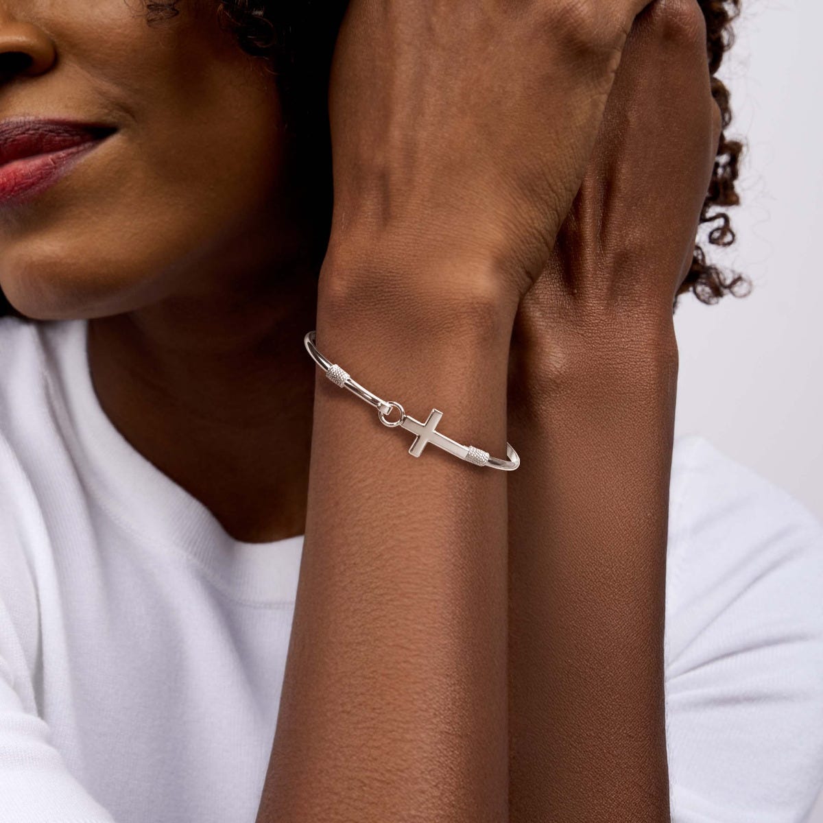 Cross Bangle Bracelet