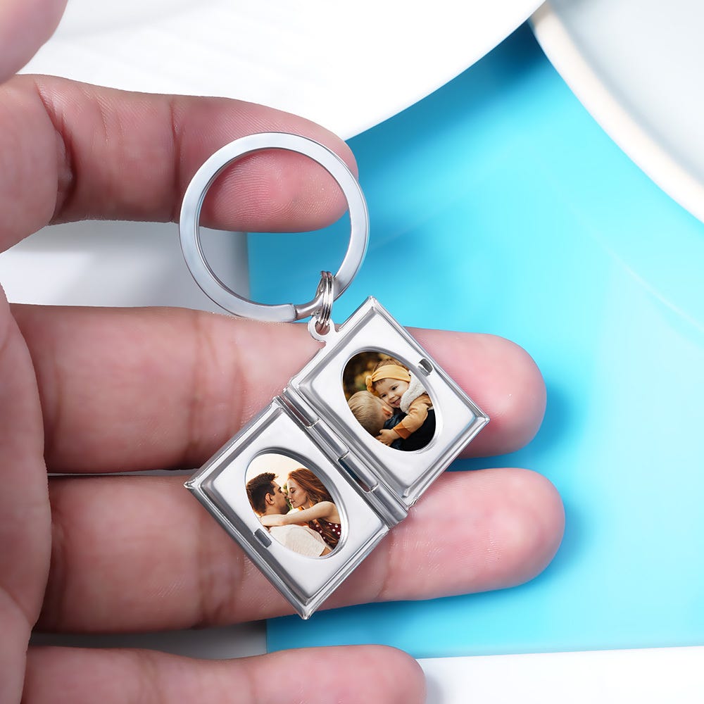 Rectangle Locket Keychain