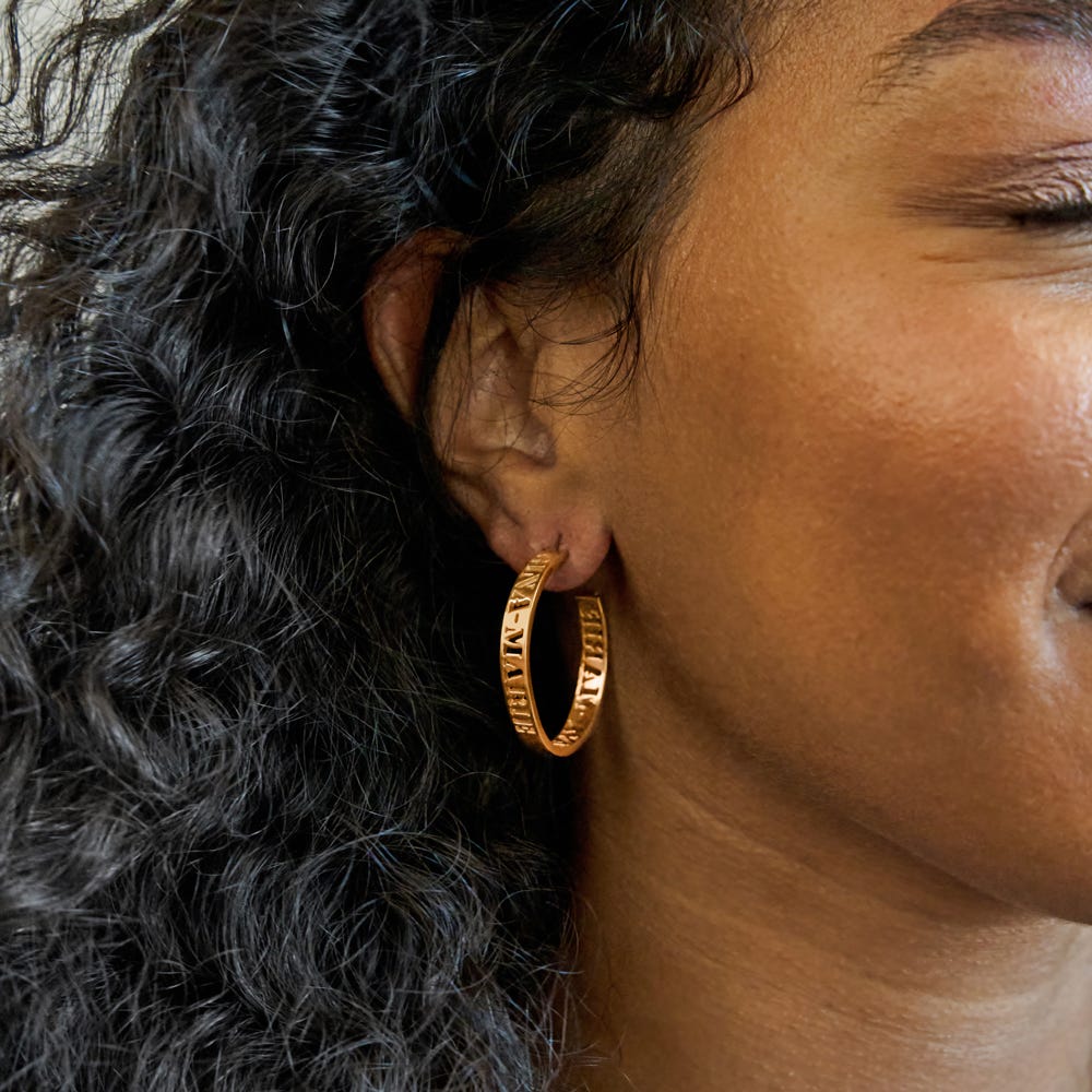 Custom Cut-out Name Hoop Earrings