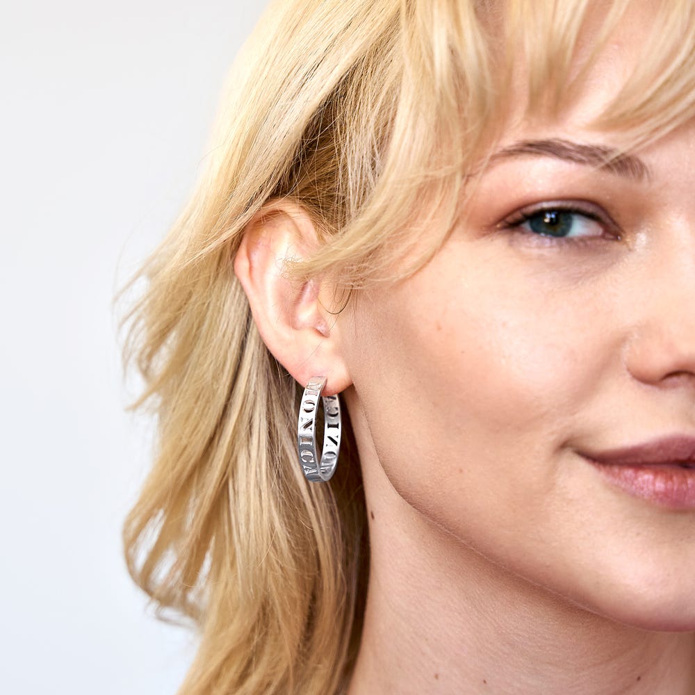 Custom Cut-out Name Hoop Earrings