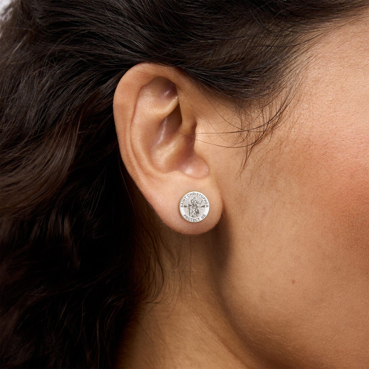 Pair of Saint Christopher Earrings "Protect Us"