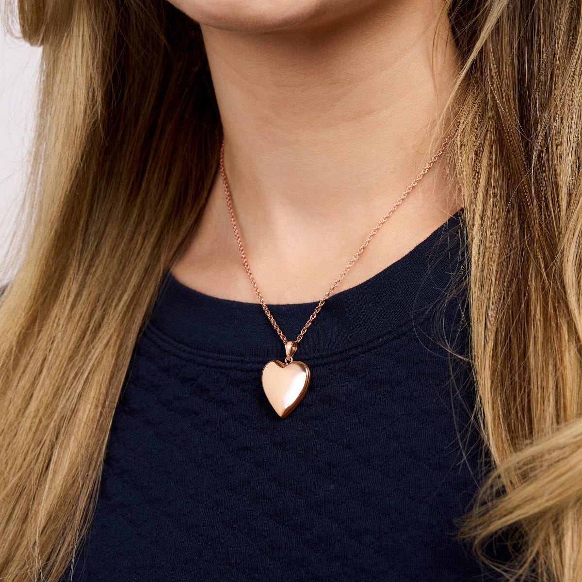 Rose Gold Plated Classic Heart Photo Locket