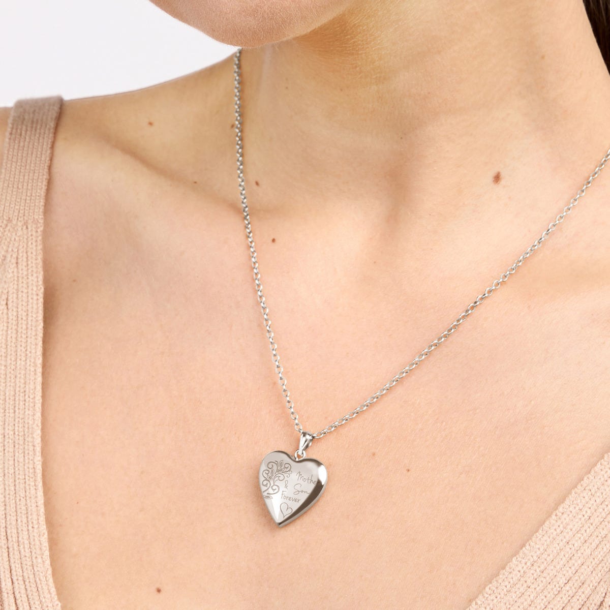 Sterling Silver Mother & Daughter Forever Heart Photo Locket
