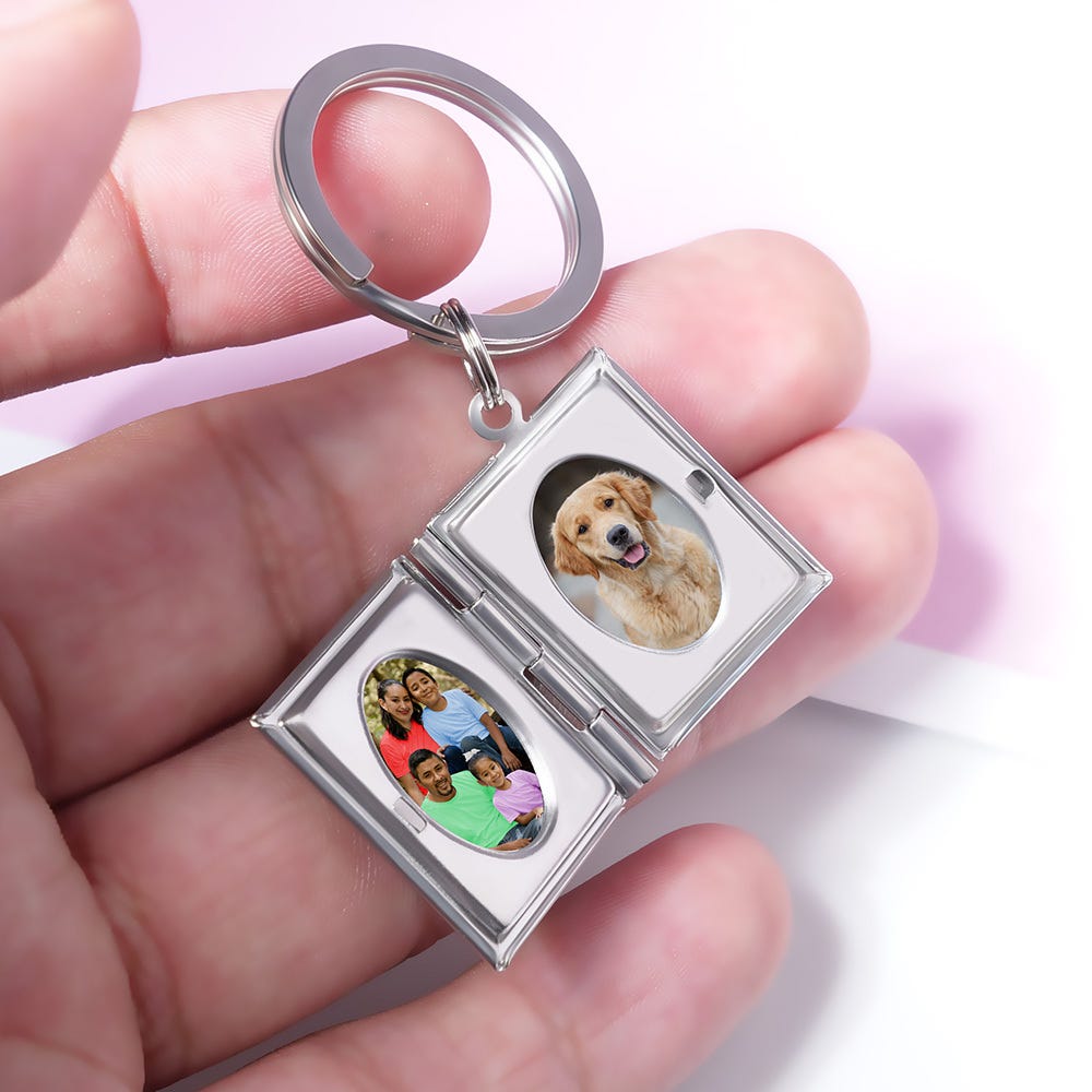 Rectangle Locket Keychain