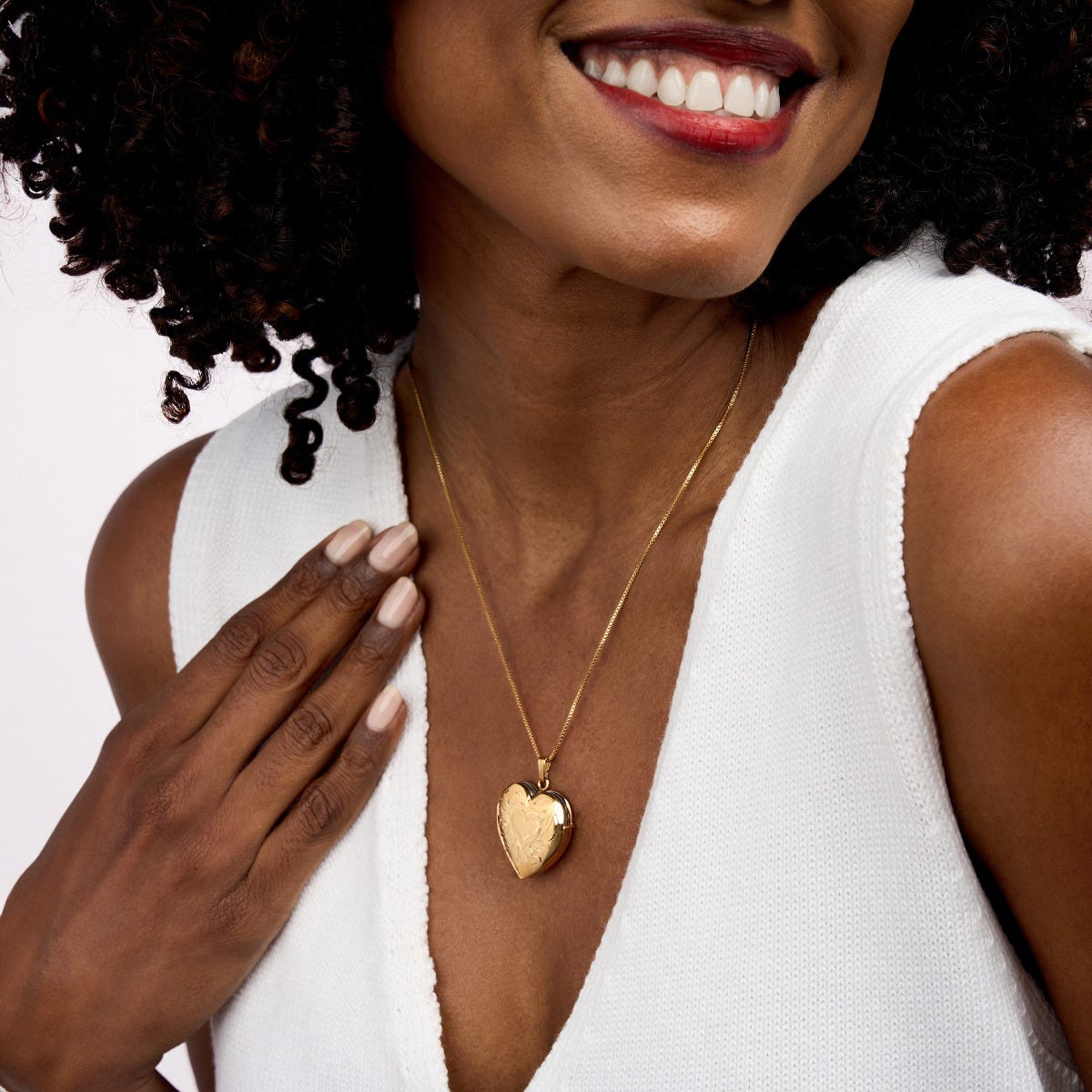 Yellow Gold Floral Heart 4 Photo Locket