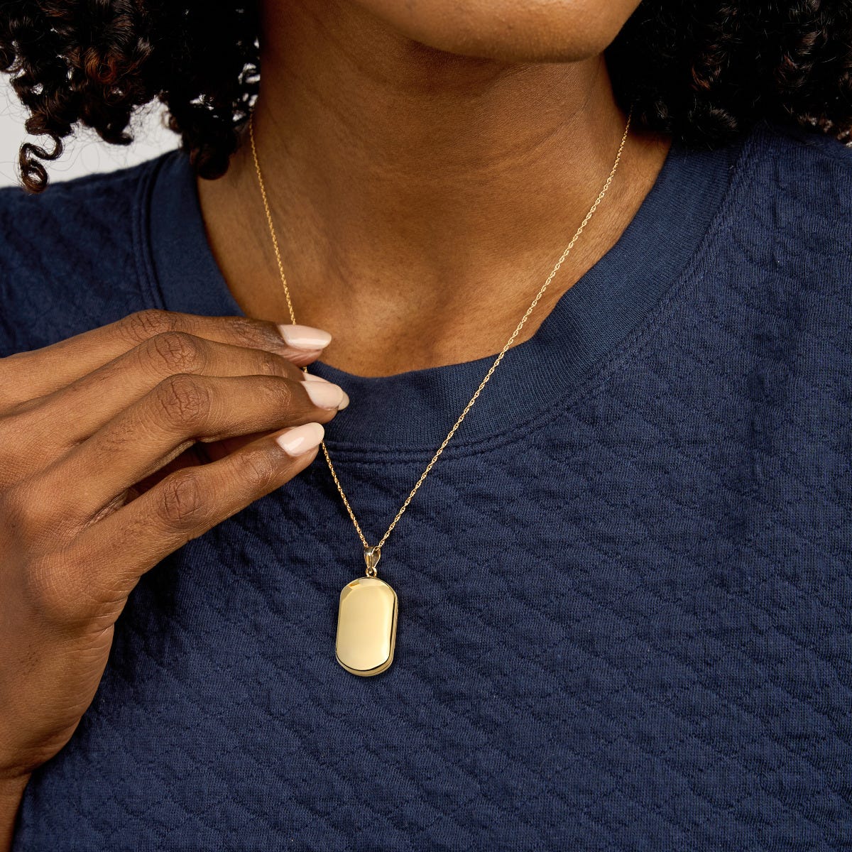 14k Gold Filled Dog Tag Photo Locket - 1 inch x 1-1/4 inch Gold Filled