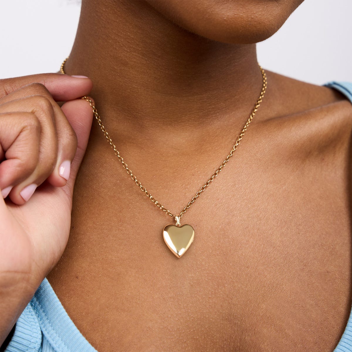 Build Your Own Gold 2-Picture Heart Locket with Birthstone