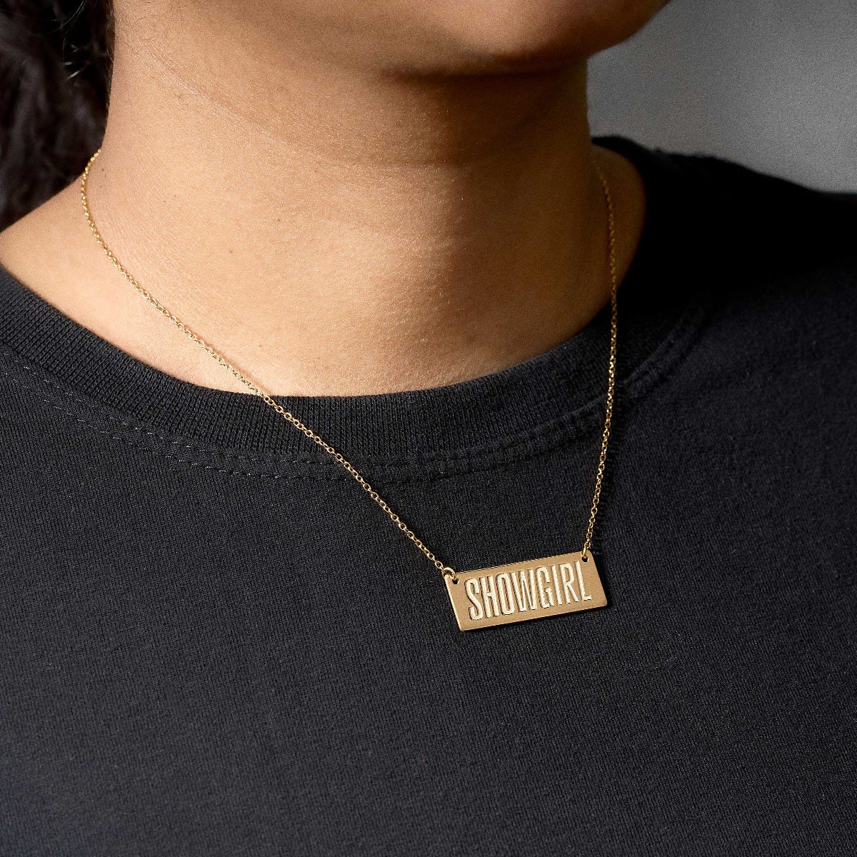 Cute & Dainty Showgirl Bar Necklace