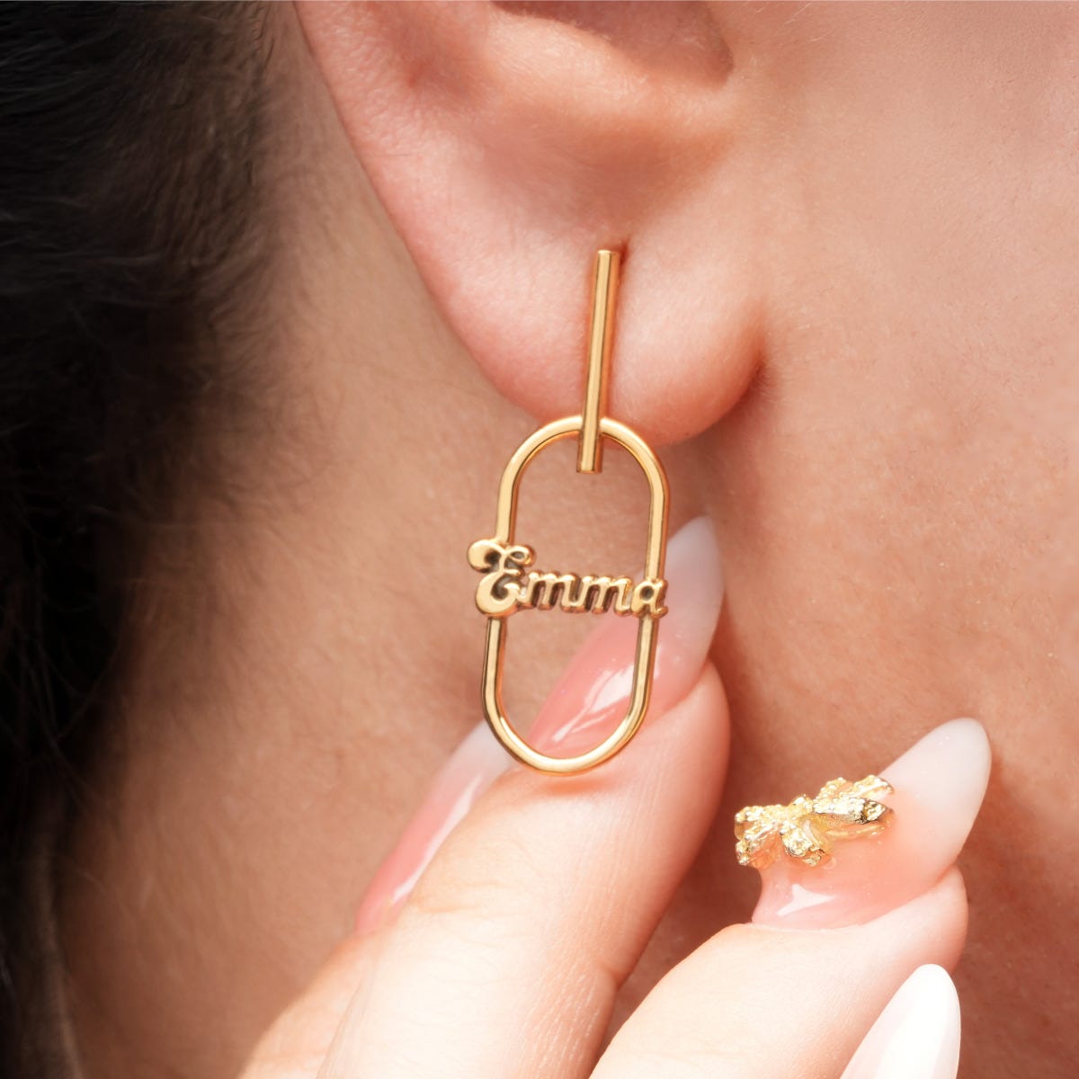 Paper Clip Name Earrings