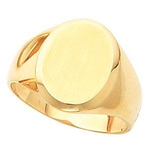 14K Gold Men's Oval Signet Ring
