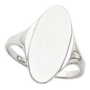14K Gold Women's Oval Signet Ring