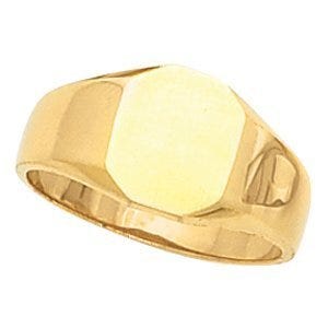 14K Gold Women's Octagon Signet Ring