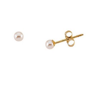 14K Yellow Gold Children's Pearl Earring