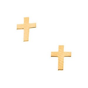 14K Yellow Gold Children's Cross Earring