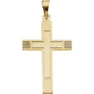 14K Yellow or White Gold Cross Pendant